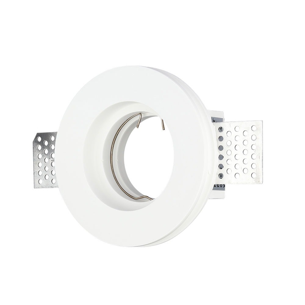 Downlight Til Indspartling I Gips Gypsum, Rund, ø10cm, Hulmål ø10,3cm, Hvid fra V-tac