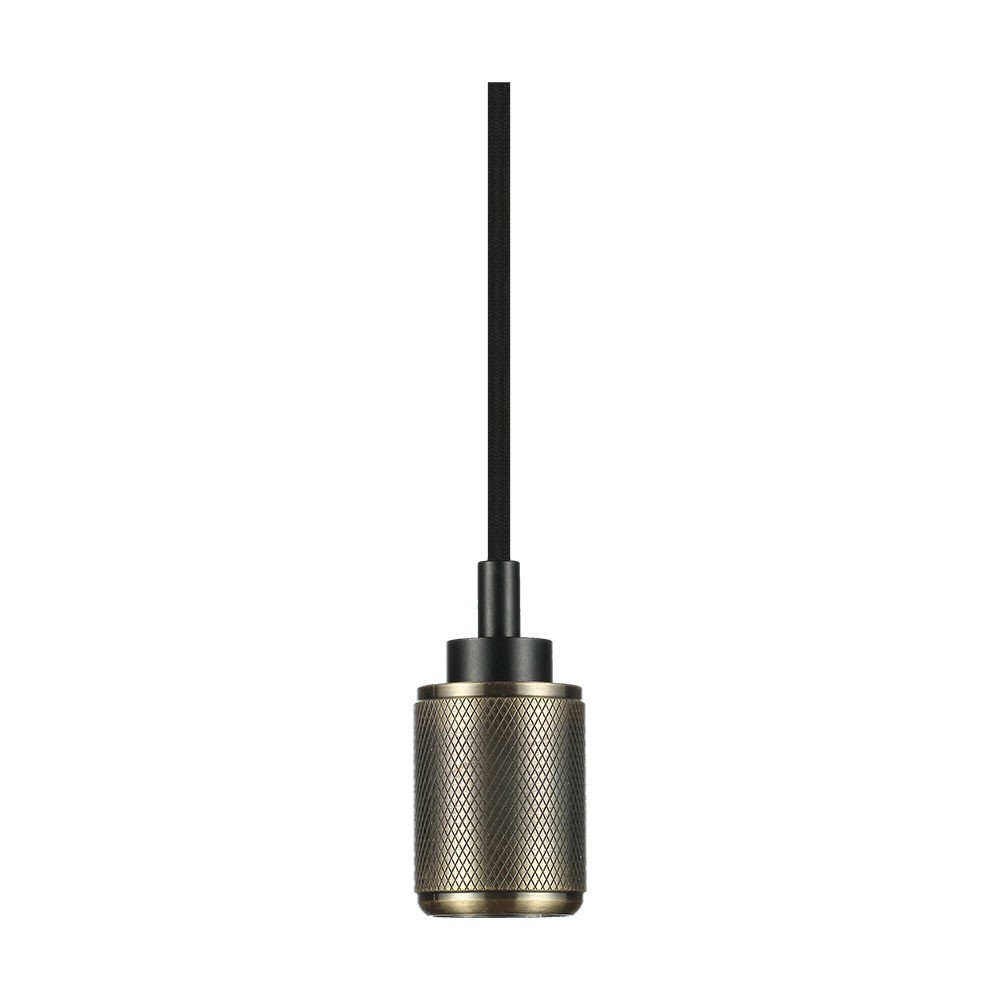 Bronze Aluminium Lampefatning Stofkabel 1m Med Vertikale Striber fra V-tac