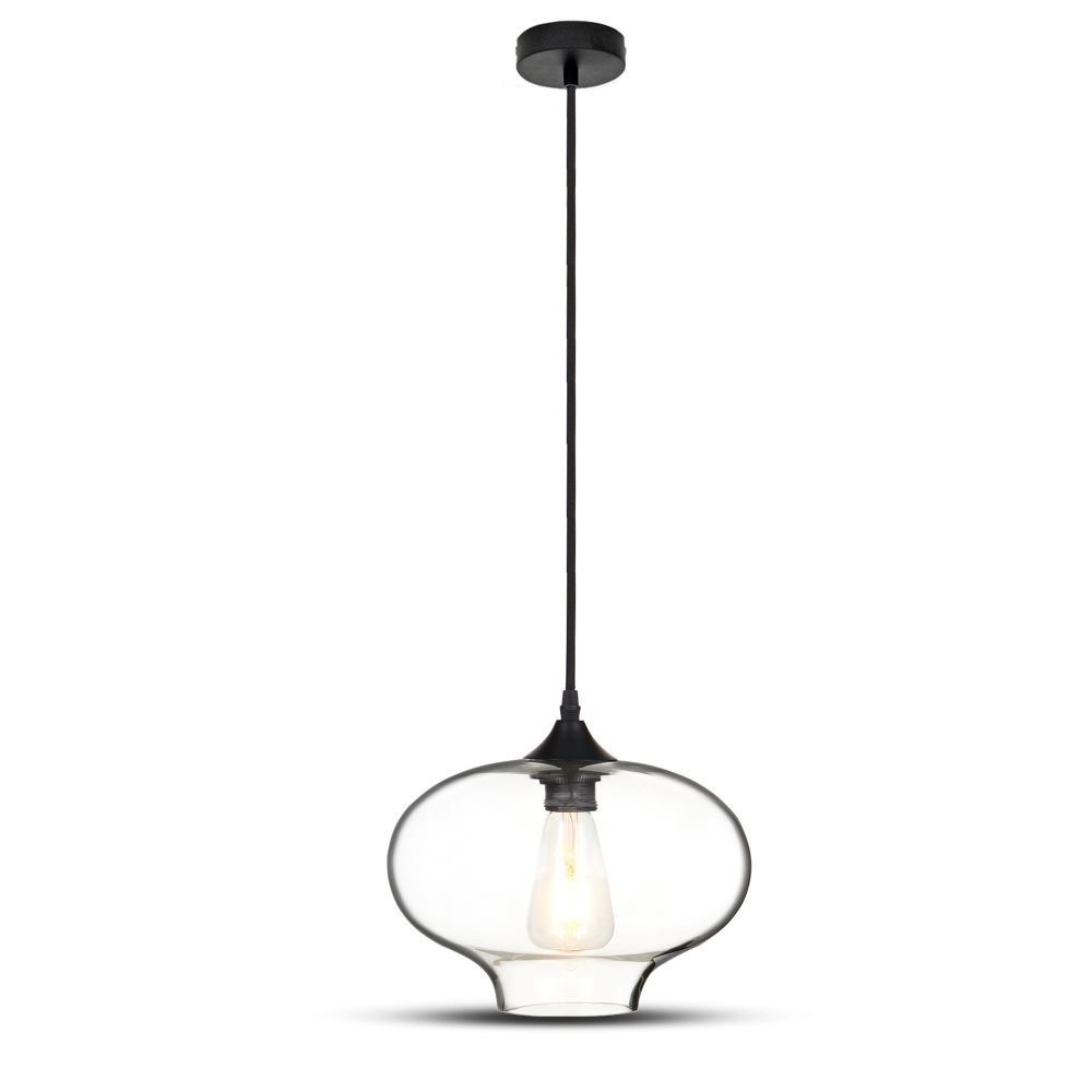 Globe Pendel Lampe Transparent, ø280, E27 fra V-tac