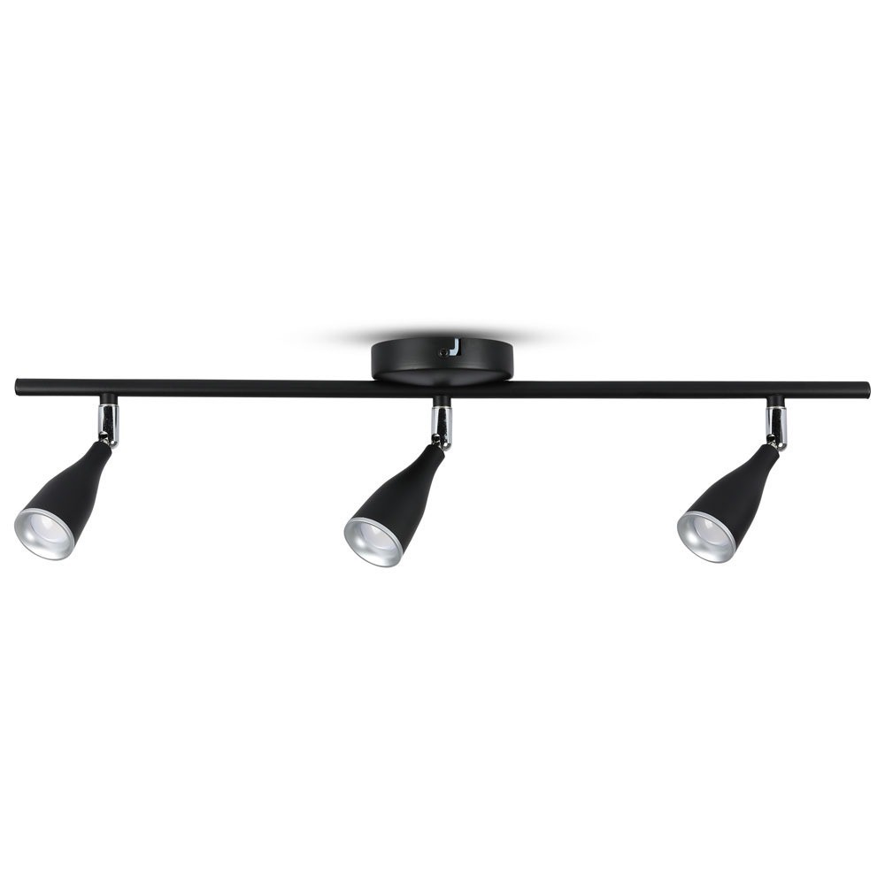 13.5w Led Væglampe   3 Hoveder, 3000k, Sort   Kulør : Varm fra V-tac