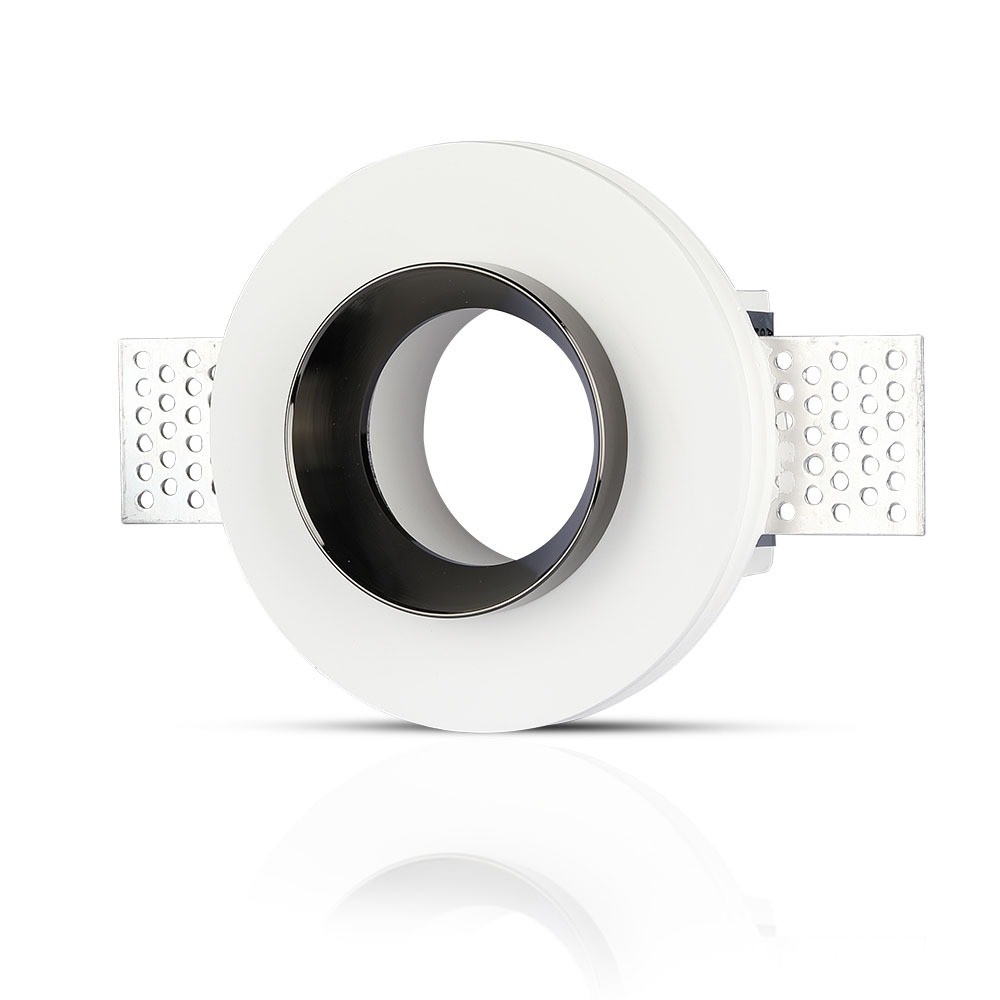 Gu10 Hvid Gips (nedsænket) Med Sort Metal Rund fra V-tac