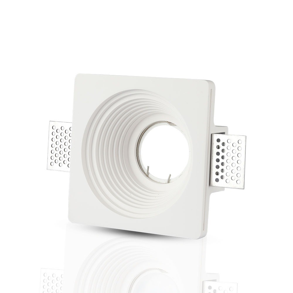 Gu10 Gips Indbygget Lampe Hvid, Rund fra V-tac