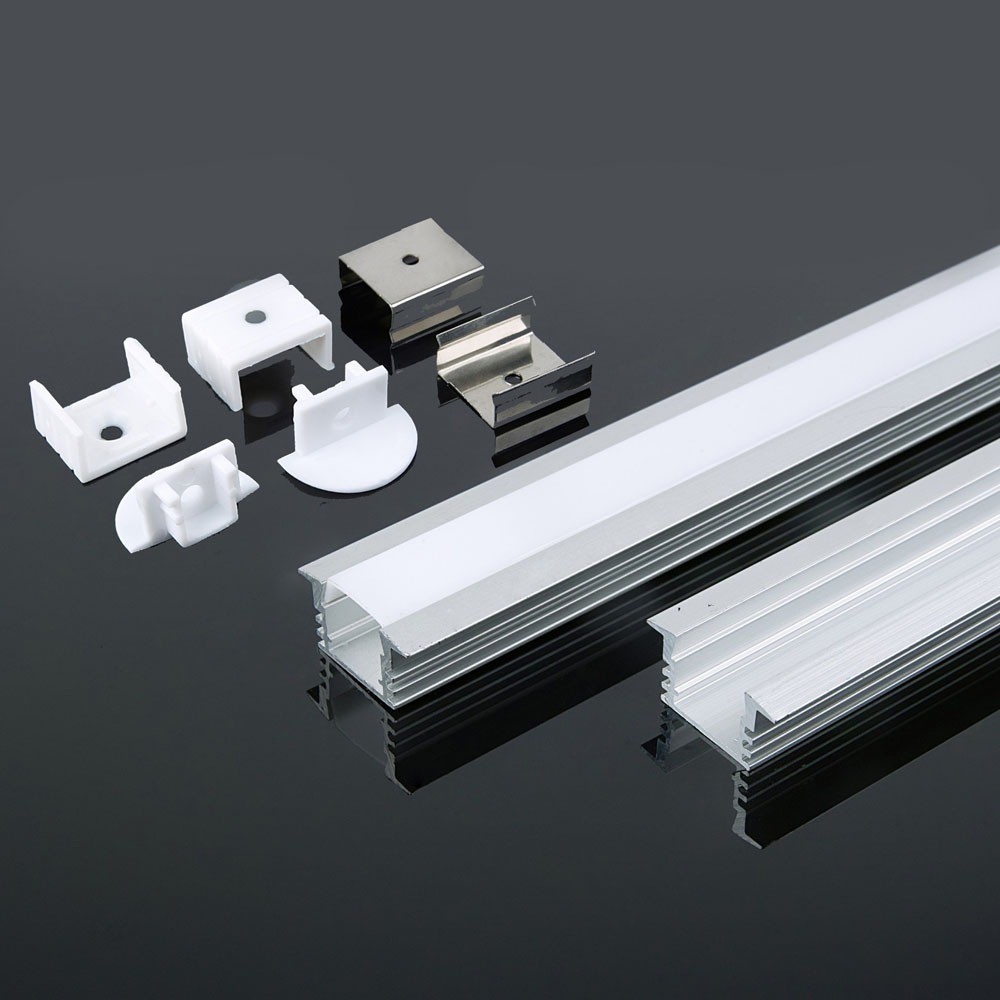 Monteringssæt Med Diffuser   Led Stribe, Nedsænket, 2000x24,5x12,2mm, Sølv fra V-tac