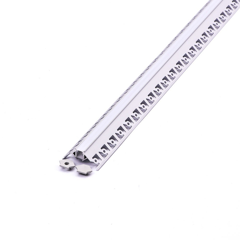 Monteringssæt Med Diffusor Til Led Strip 2000x50.12x22.34mm, Sølv fra V-tac