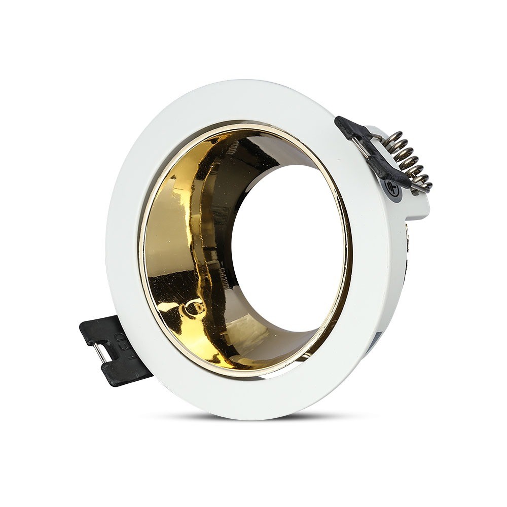 Gu10 Lampe Rundt, Hvid+guld fra V-tac