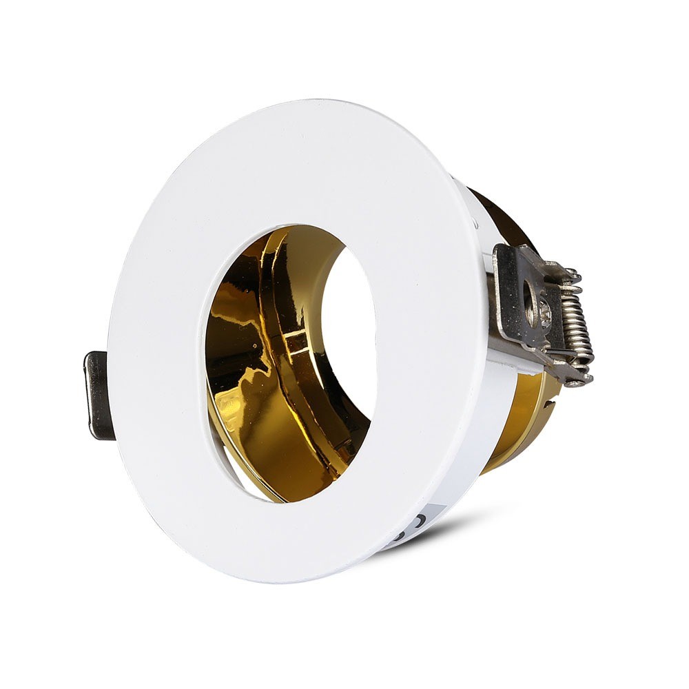 Gu10 Lampe Rund, Hvid+guld fra V-tac