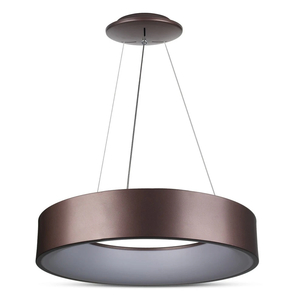 20w Led Overflade Glat Pendel Lampe   3000k, Kaffebrun, Dæmpbar   Kulør : Varm fra V-tac