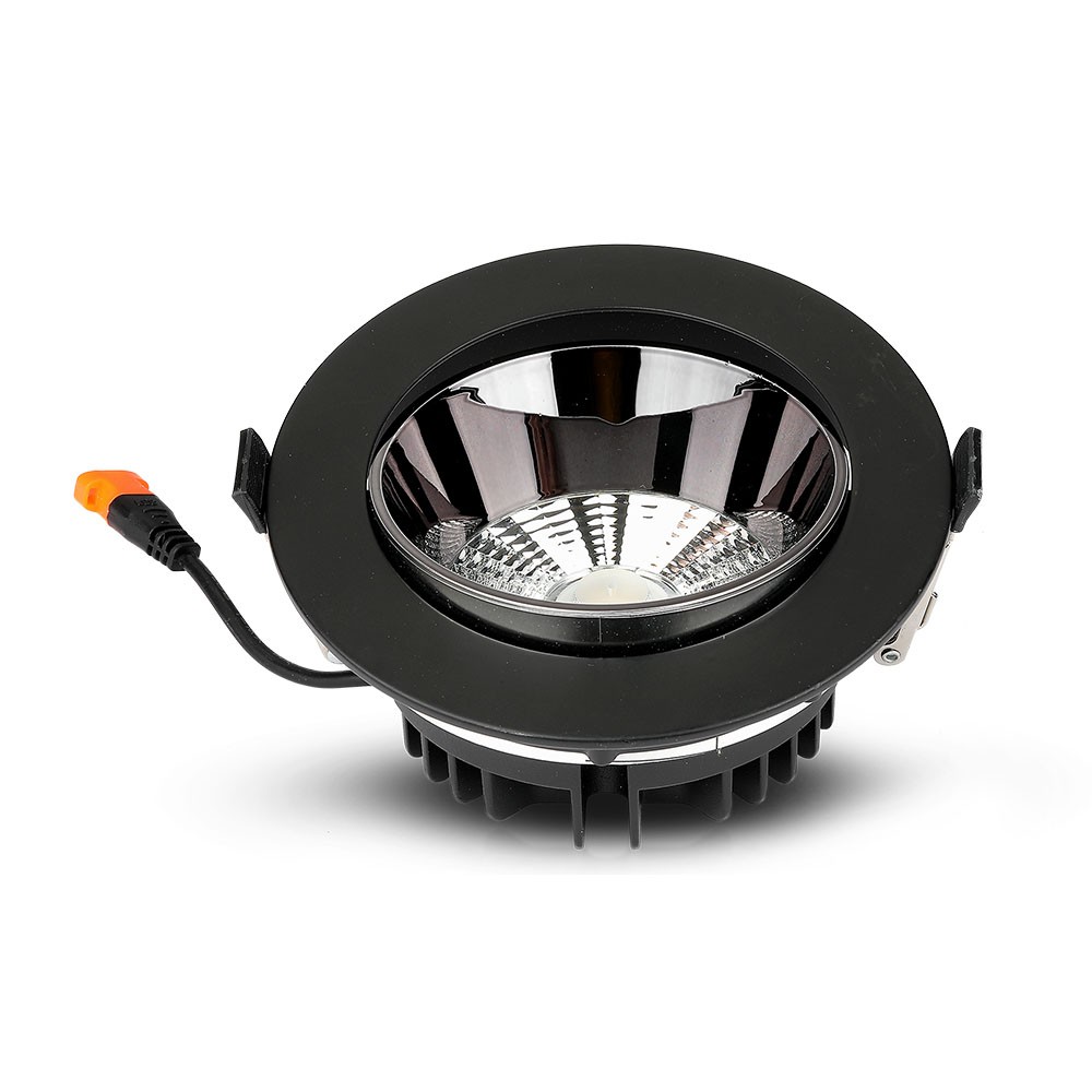 30w Cob Downlight Samsung Chip, 6400k, Sort Hus Kulør : Kold fra V-tac