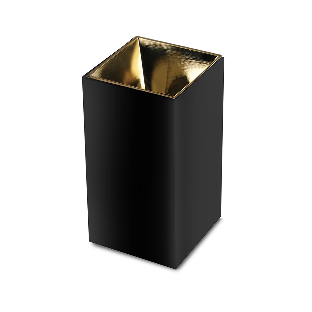 Gu10 Lampe   Firkantet, Sort+guld fra V-tac