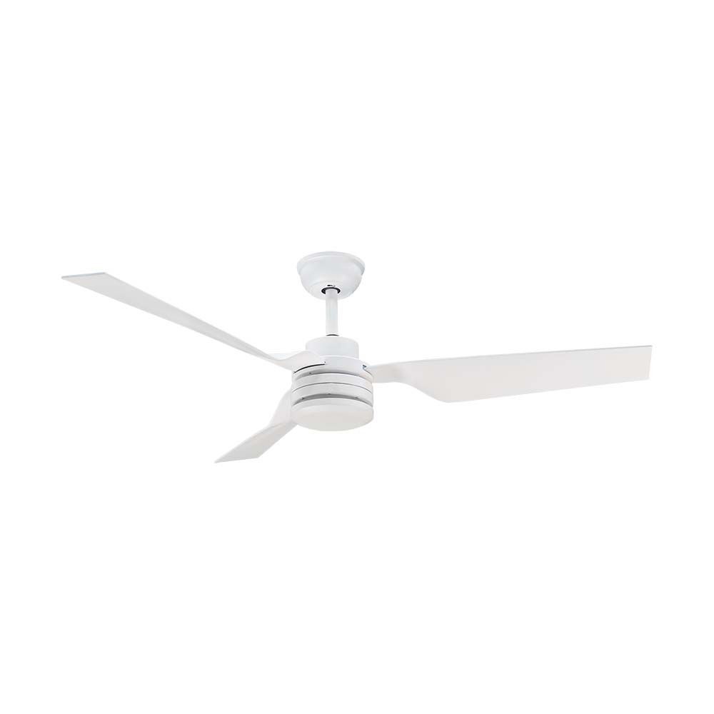 65w Loftventilator Hvid Med Rf Kontrol, 3 Hvide Vinger, Ac Motor (52 Tommer) fra V-tac