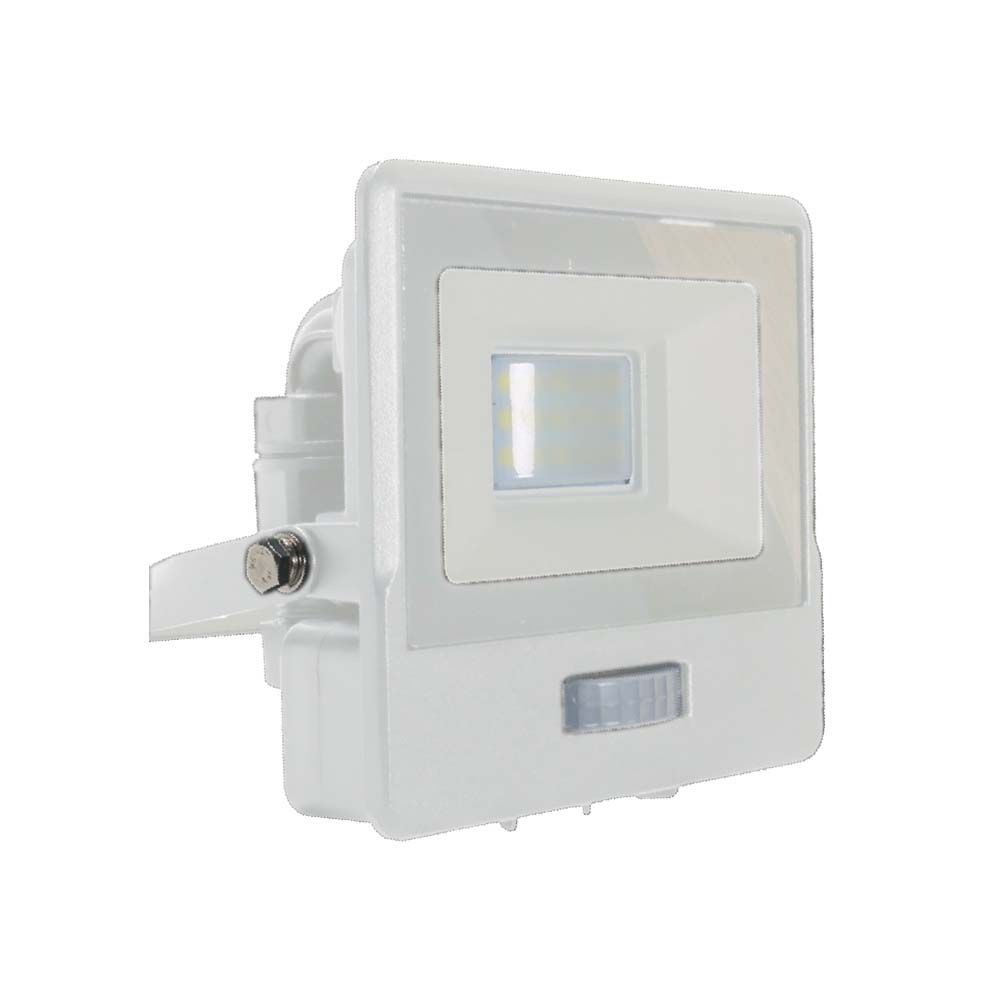 10w Projektør   Pir Sensor, Samsung Chip, 6500k, Hvid Hus   Kulør : Kold fra V-tac