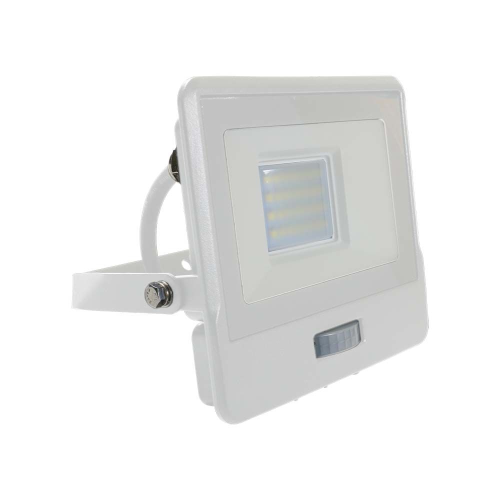20w Projektør   Pir Sensor, Samsung Chip, 1m Kabel, 4000k, Hvid Hus   Kulør : Neutral fra V-tac
