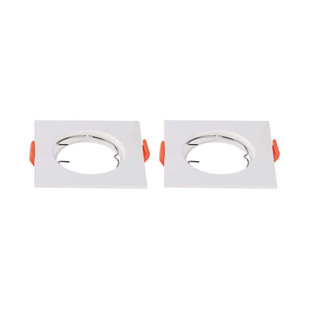 2 Pak Gu10 Lampe Firkantet, Hvid fra V-tac
