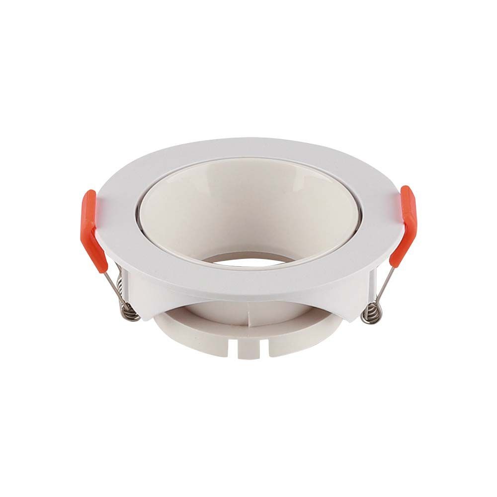 Gu10 Lampe Rundt, Hvidt Ramme, Hvid Reflektor fra V-tac