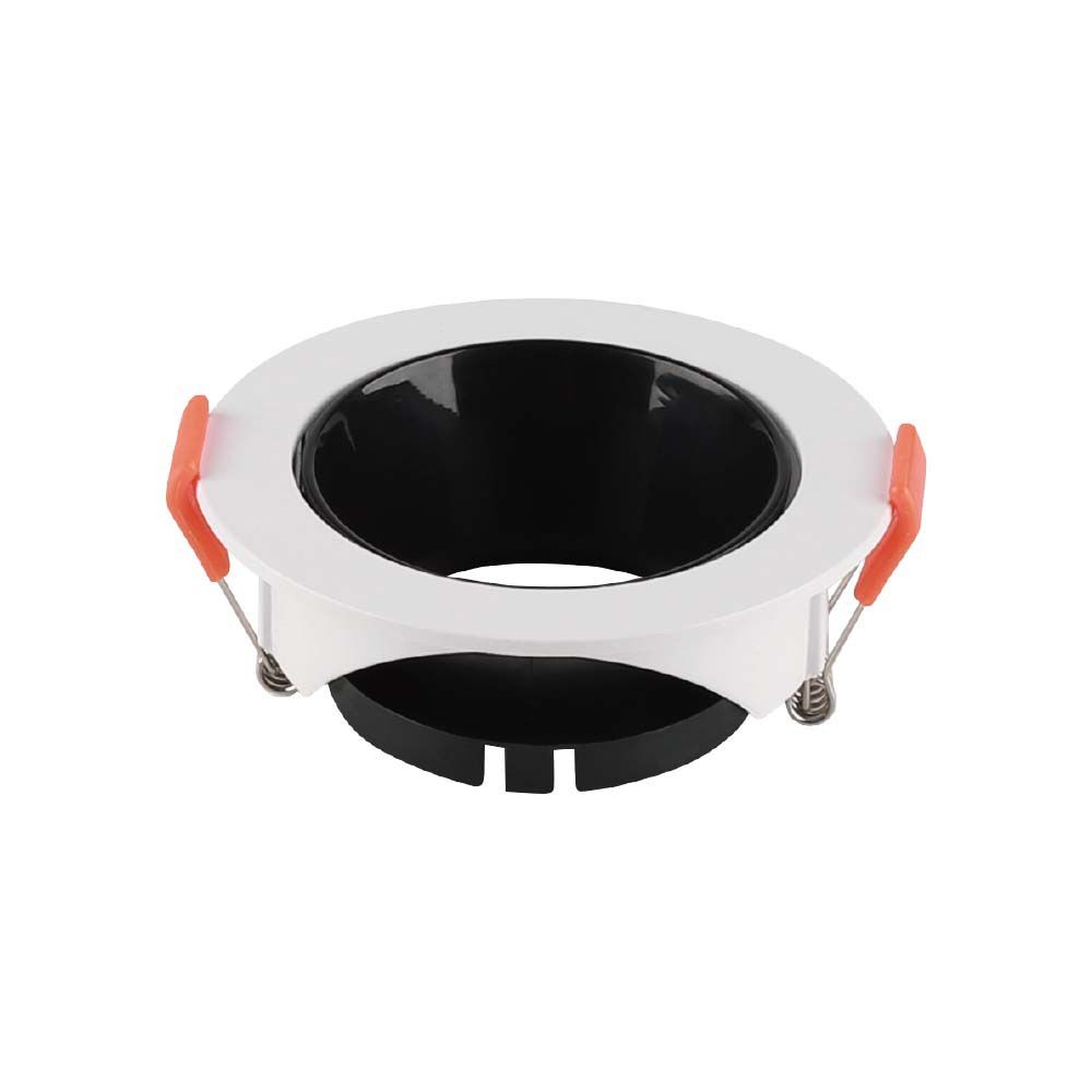 Gu10 Lampe Rund Hvid Ramme, Sort Reflektor fra V-tac