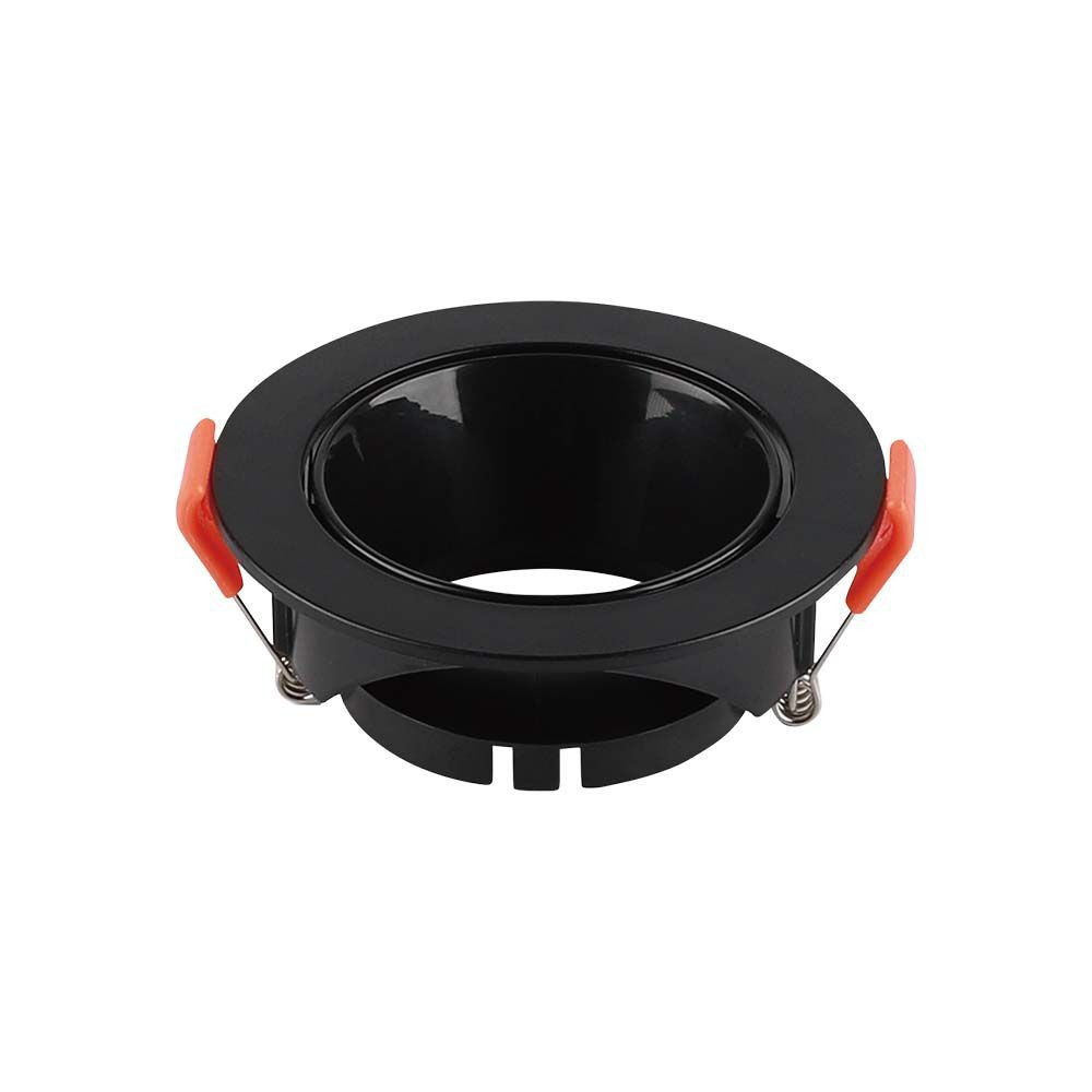 Gu10 Mr16 Downlight Med Sort Reflektor   Uden Lyskilde, Sort, Hul: ø7,2 Cm, Mål: ø8,5 Cm fra V-tac