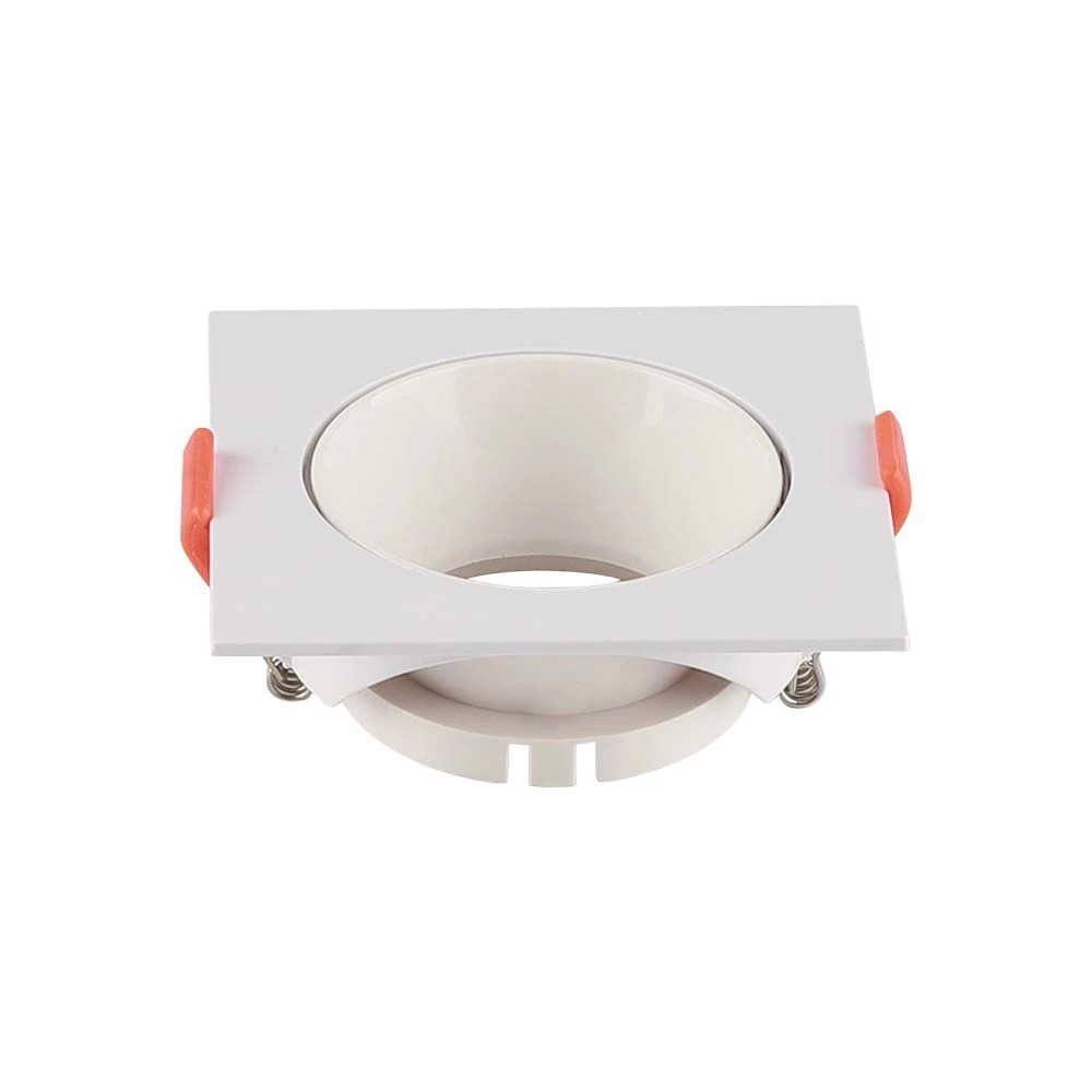 Gu10 Lampe, Kvadratisk, Hvid Ramme, Hvid Reflektor fra V-tac