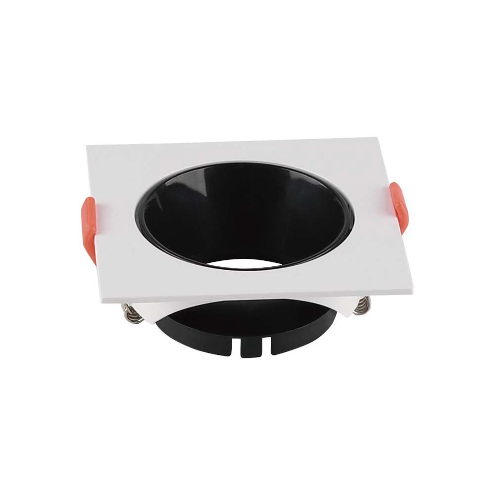 Gu10 Mr16 Downlight Med Sort Reflektor   Uden Lyskilde, Sort, Hul: ø7,2 Cm, Mål: 8,5x8,5 Cm fra V-tac
