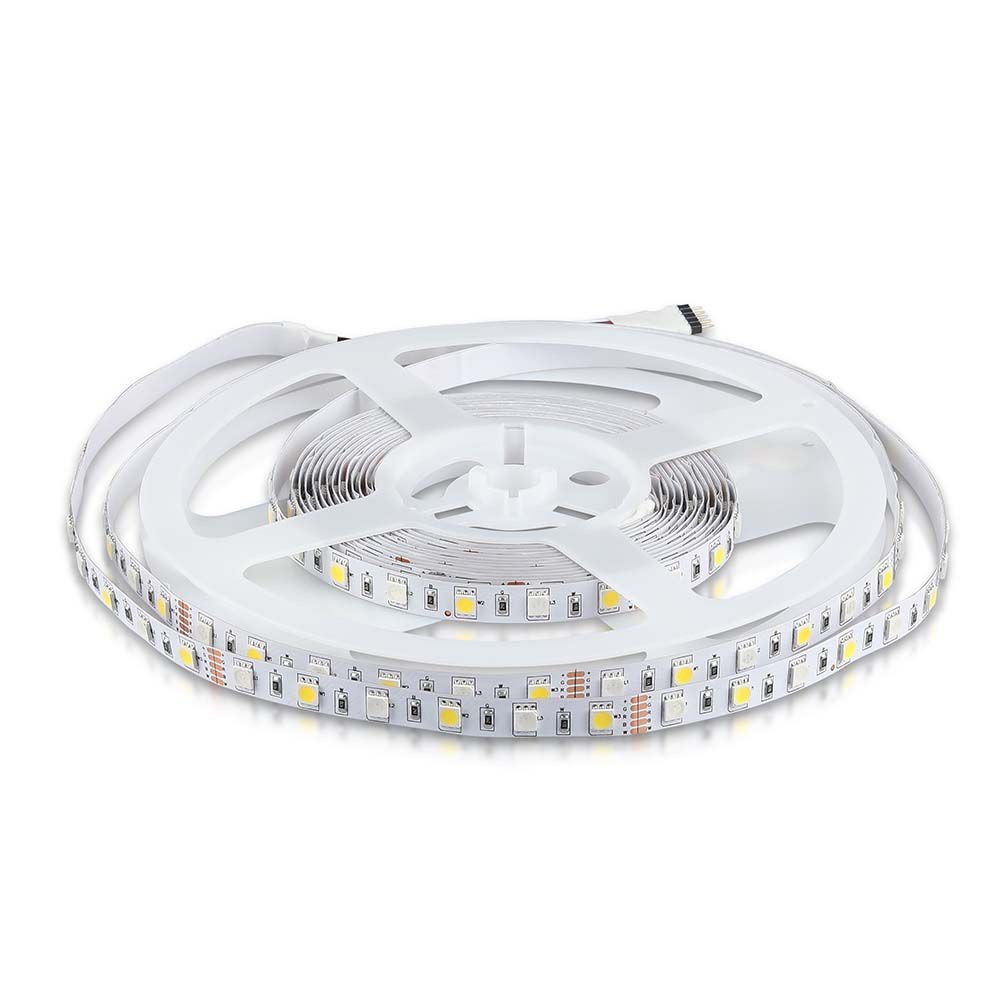 60 Led Stribe Lys 8w M Rgb+w, Ip20, 5m Rulle Kulør : Rgb + Kold Hvid fra V-tac