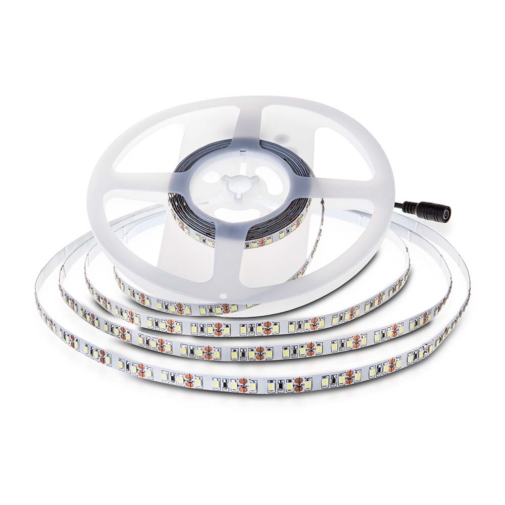 120 Led Stripelys 8w M 4000k, Ip20, 24v, Dobbelt Pcb (10m Rul) Kulør : Neutral fra V-tac
