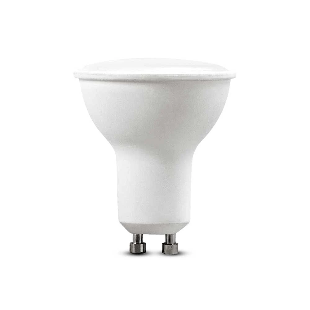 4,5w Gu10 Spotlight   Hvid Plast, Mælkeagtigt Dæksel, 6500k, 110d, 6 Stk Pakke   Kulør : Kold fra V-tac