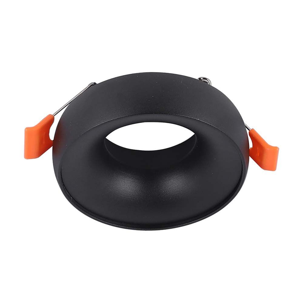 Gu10 Lampe, Rund, Sort Ramme, Sort Reflektor fra V-tac
