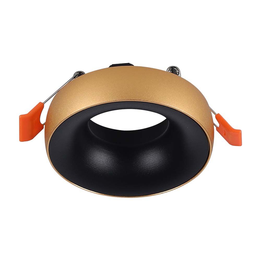 Gu10 Lampe, Rundt, Guldramme+sort Reflektor fra V-tac