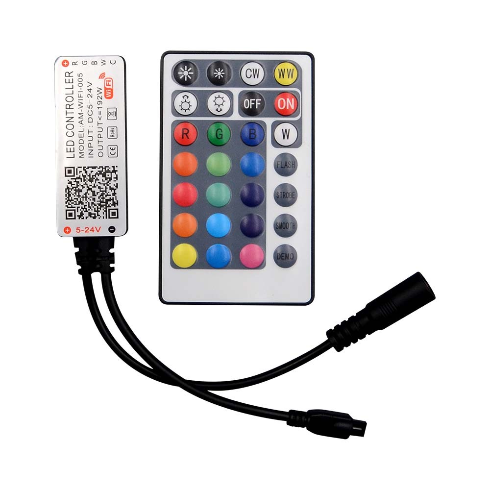 Wifi Controller   Med Fjernbetjening, Cct 3i1+rgb, 28 Knapper fra V-tac