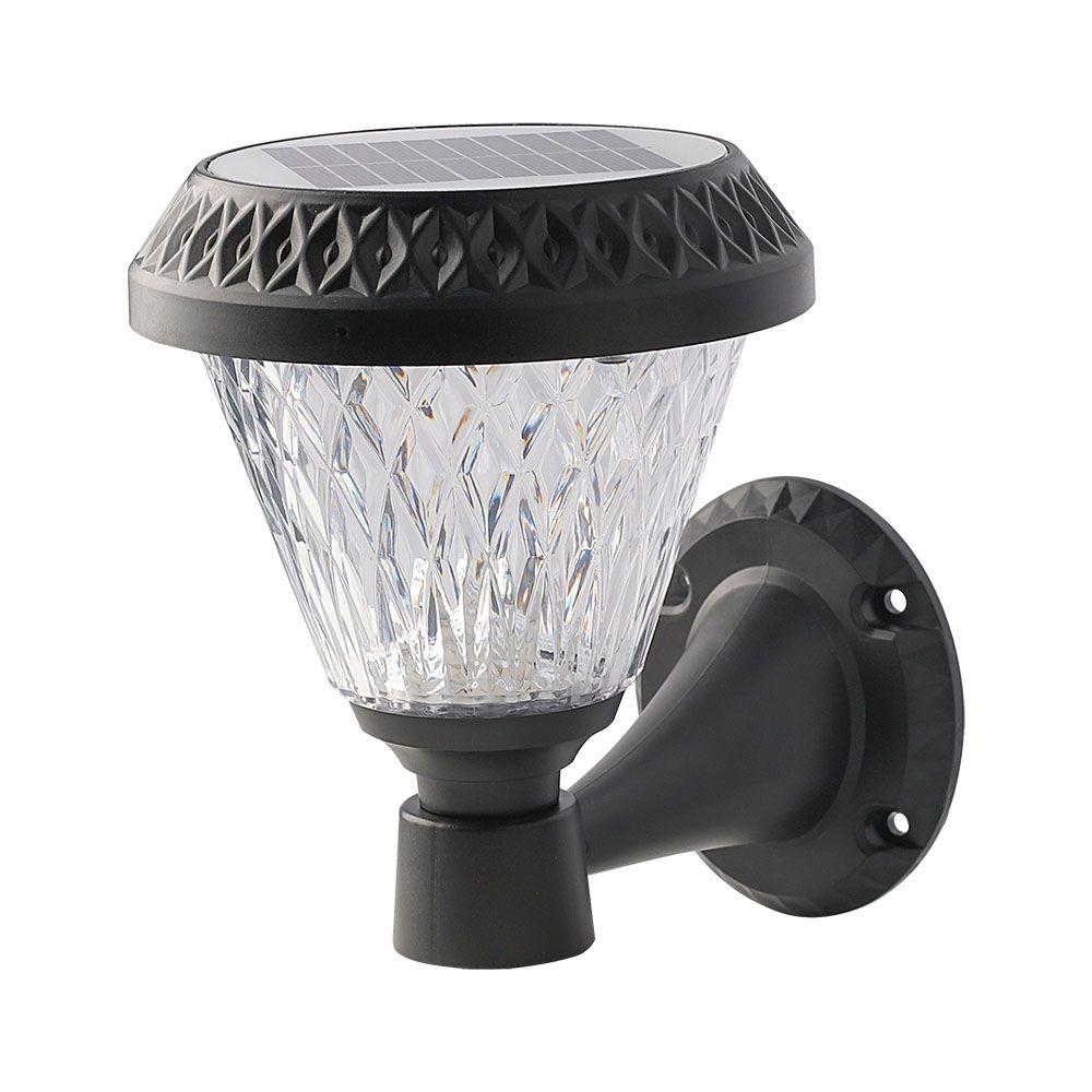 Led Solcelle Væglampe Rf Styring, Cct 3i1, Sort, Ip44, 160x230mm Kulør : 3 I 1 fra V-tac