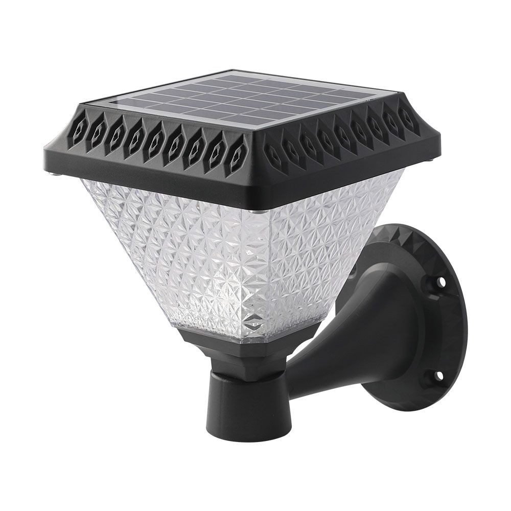 Led Solcelle Væglampe Rf Kontrol, Cct, 3 I 1, Sort Hus, Ip44, 160x160x230mm Kulør : 3 I 1 fra V-tac