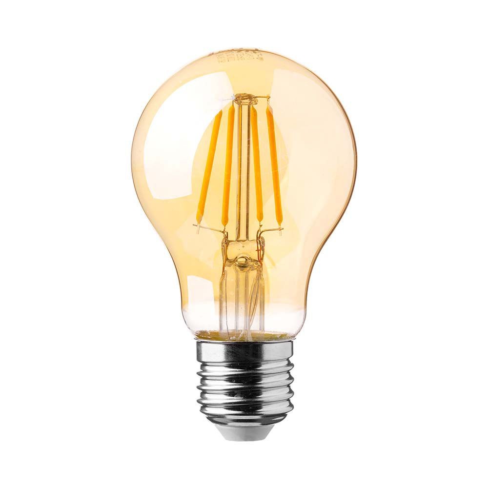 E27 12w Led Pære A60, Kultråd, Rav Farvet Glas, Ekstra Varm 2200k Kulør : Ekstra Varm fra V-tac
