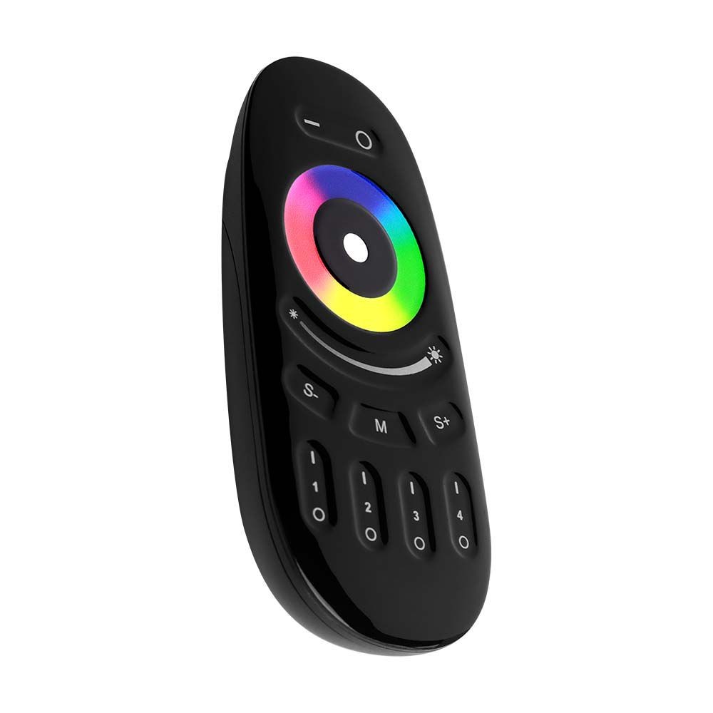 Touch Fjernbetjening Til Rgb+w Sort, 4 Zoner, 2.4ghz, Batteridrevet fra V-tac