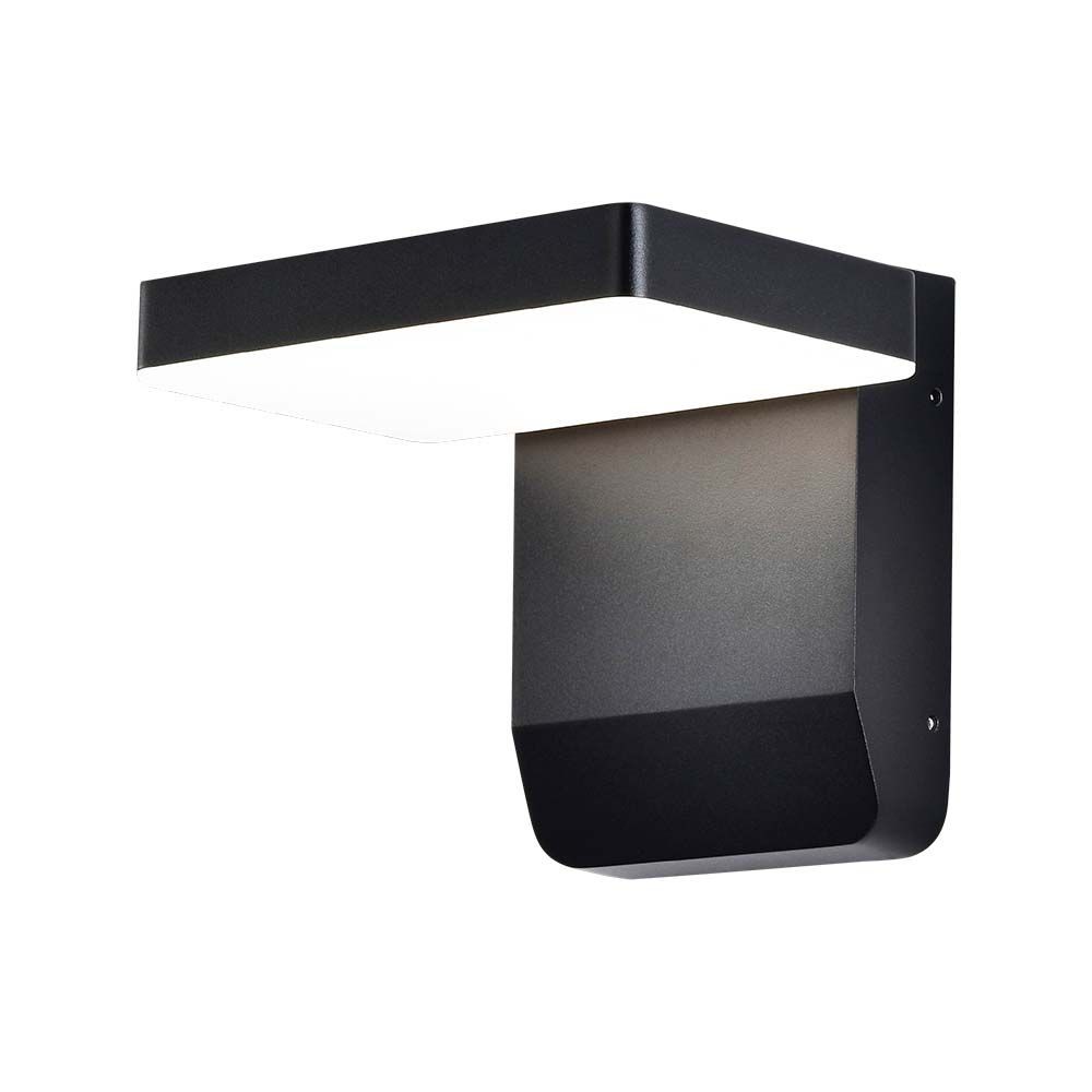 17w Led Væglampe 4000k Sort   Kvadratisk, Ip65   Kulør : Neutral fra V-tac