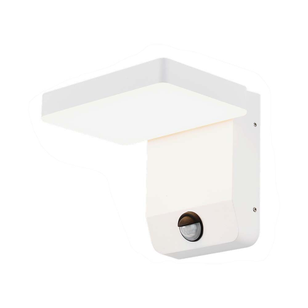 17w Led Væglampe   4000k, Hvid, Firkantet, Sensor, Ip65   Kulør : Neutral fra V-tac