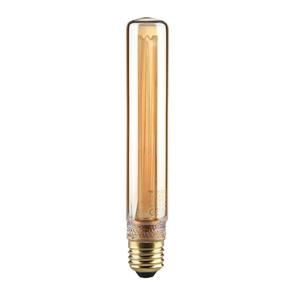 T30 Led Pære 2w E27   Amber Glas, Art Kultråd, 1800k   Kulør : Ekstra Varm fra V-tac