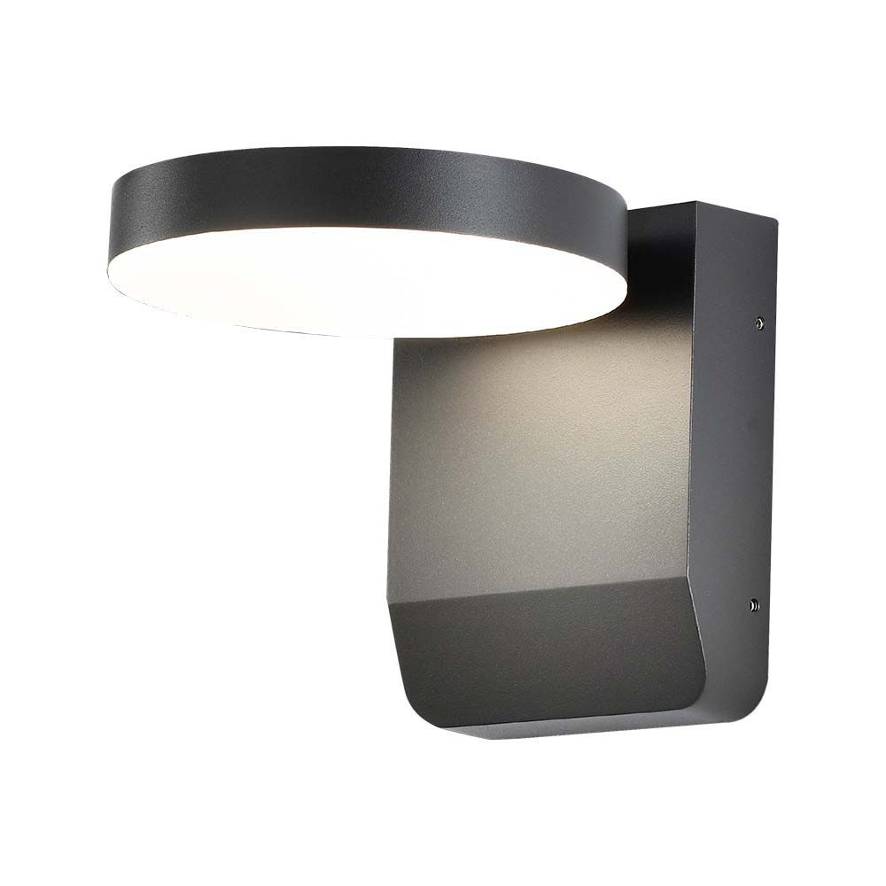 17w Væglampe   Led, 3000k, Sort Hus, Rund, Ip65   Kulør : Varm fra V-tac