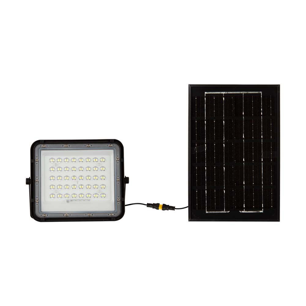 Vt Led Solar Projektør 40w   6400k, 5000 Mah Batteri, 3m Kabel, Smart Ir Fjernbetjening, Hurtig Opladning   Kulør : Kold fra V-tac