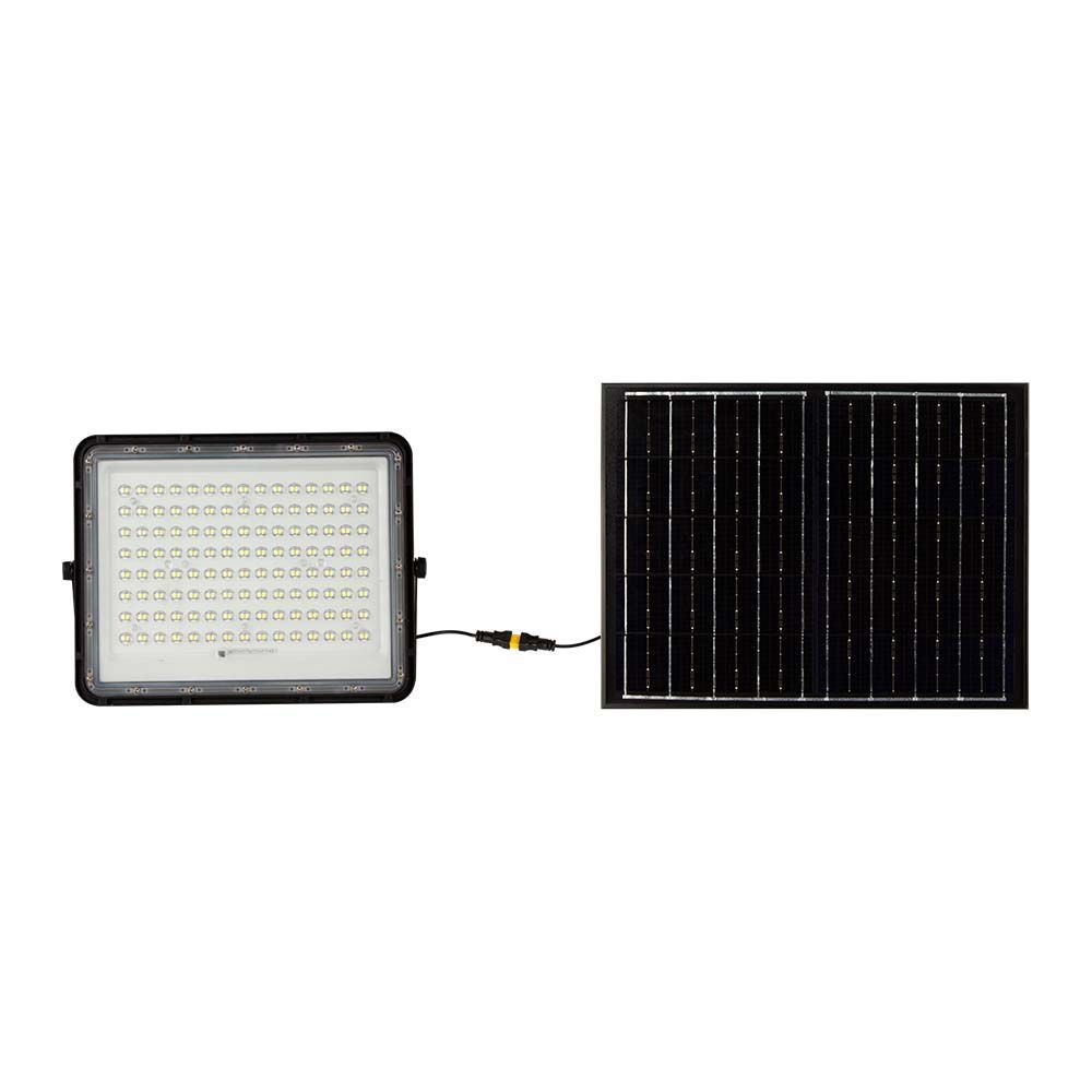 Vt Led Solar Projektør 180w   6400k, 16000 Mah Batteri, 3m Kabel, Smart Ir Fjernbetjening, Hurtig Opladning   Kulør : Kold fra V-tac