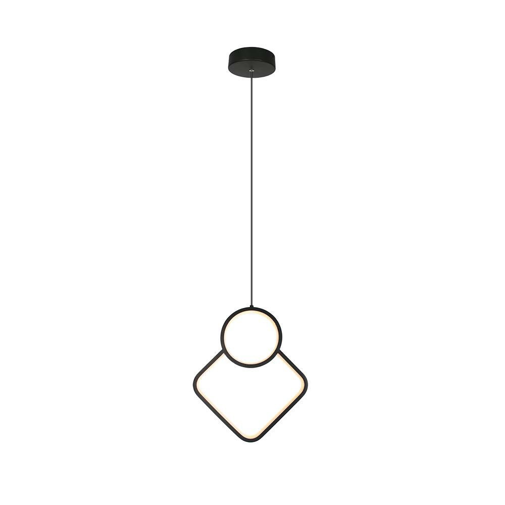 12w Led Hængelampe   Metal, L280xh1800mm, 3000k, Sort, Hus   Kulør : Varm fra V-tac