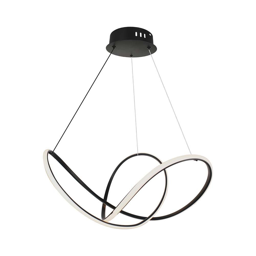 49w Led Dekorativ Hængelampe   ø70xh120cm, 3000k, Sort, Hus   Kulør : Varm fra V-tac