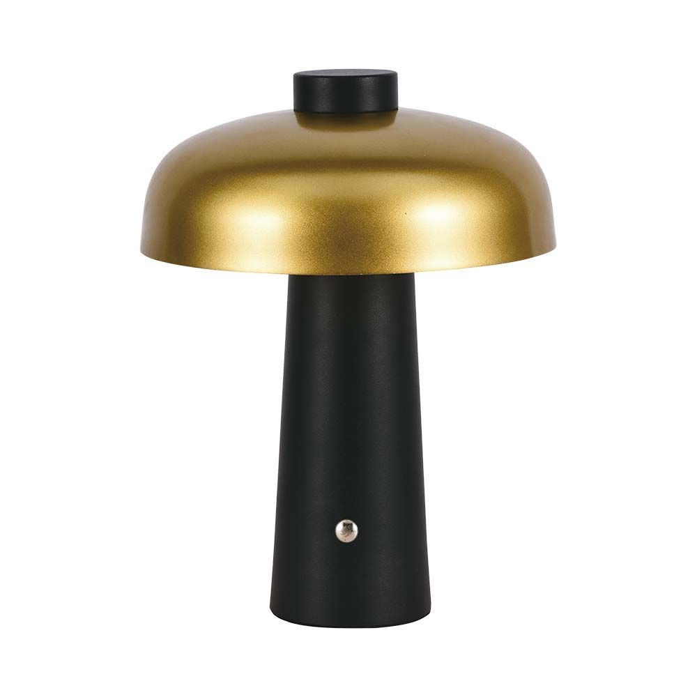 Led Bordlampe 1800mah Batteri ø300x390 3i1 Guld+sort Hus Dæmpbar : Dæmper Indbygget, Kulør : 3 I 1 fra V-tac