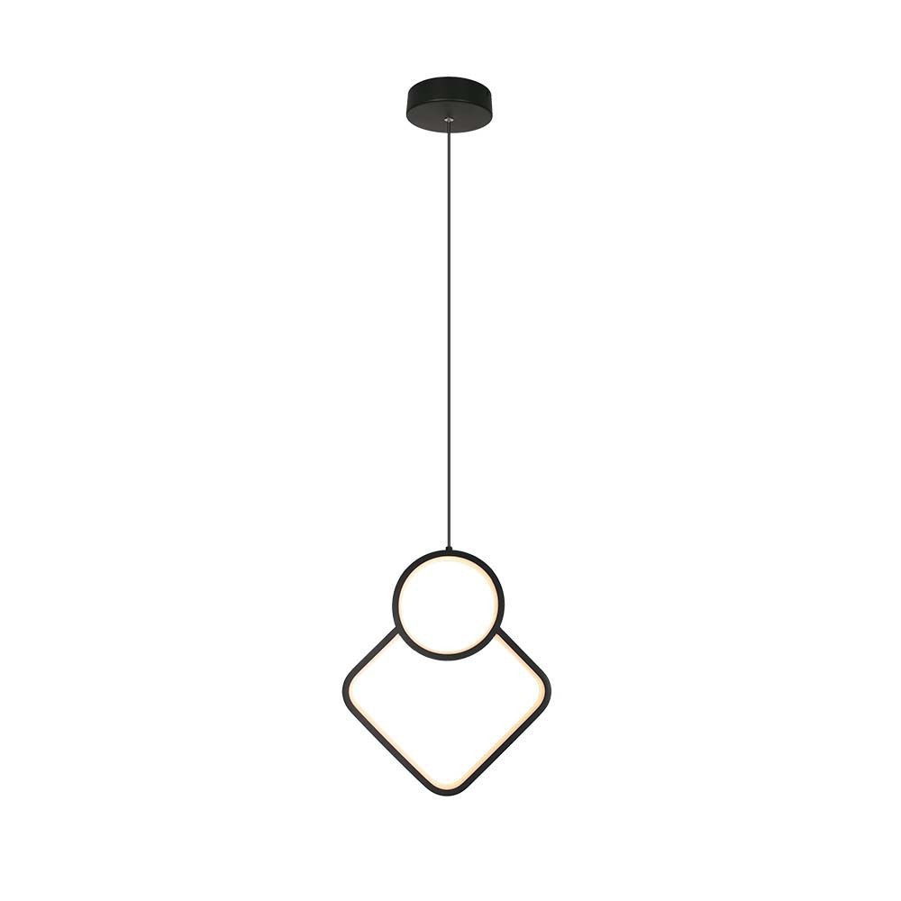 12w Hængelampe   280x1800mm, 4000k, Sort, Led, Metal, Hus   Kulør : Neutral fra V-tac