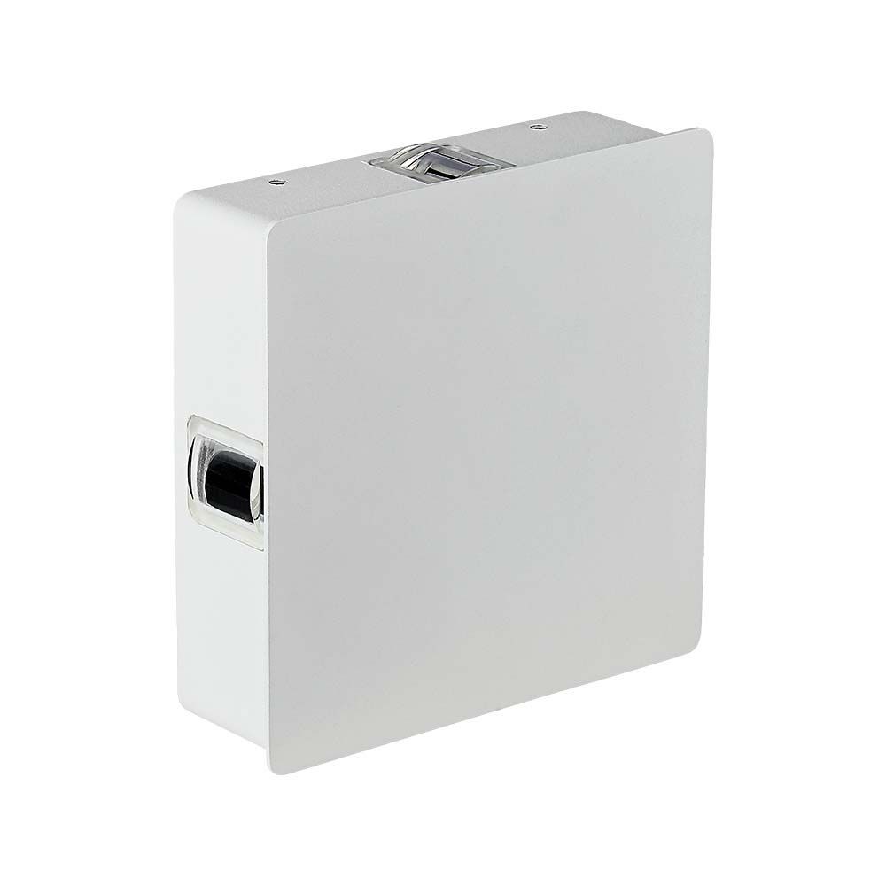 4w Væglampe   Led, 4000k, Ip65, Hvid, Kvadrat   Kulør : Neutral fra V-tac
