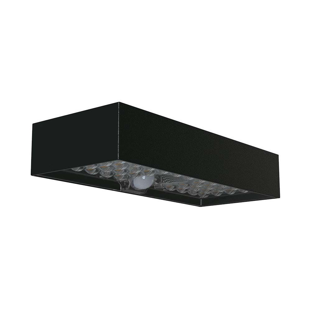 6w Solcelle Væglampe   Mursten, Lithium Batteri 3.7v 3000ma, 4000k, Sort   Kulør : Neutral fra V-tac