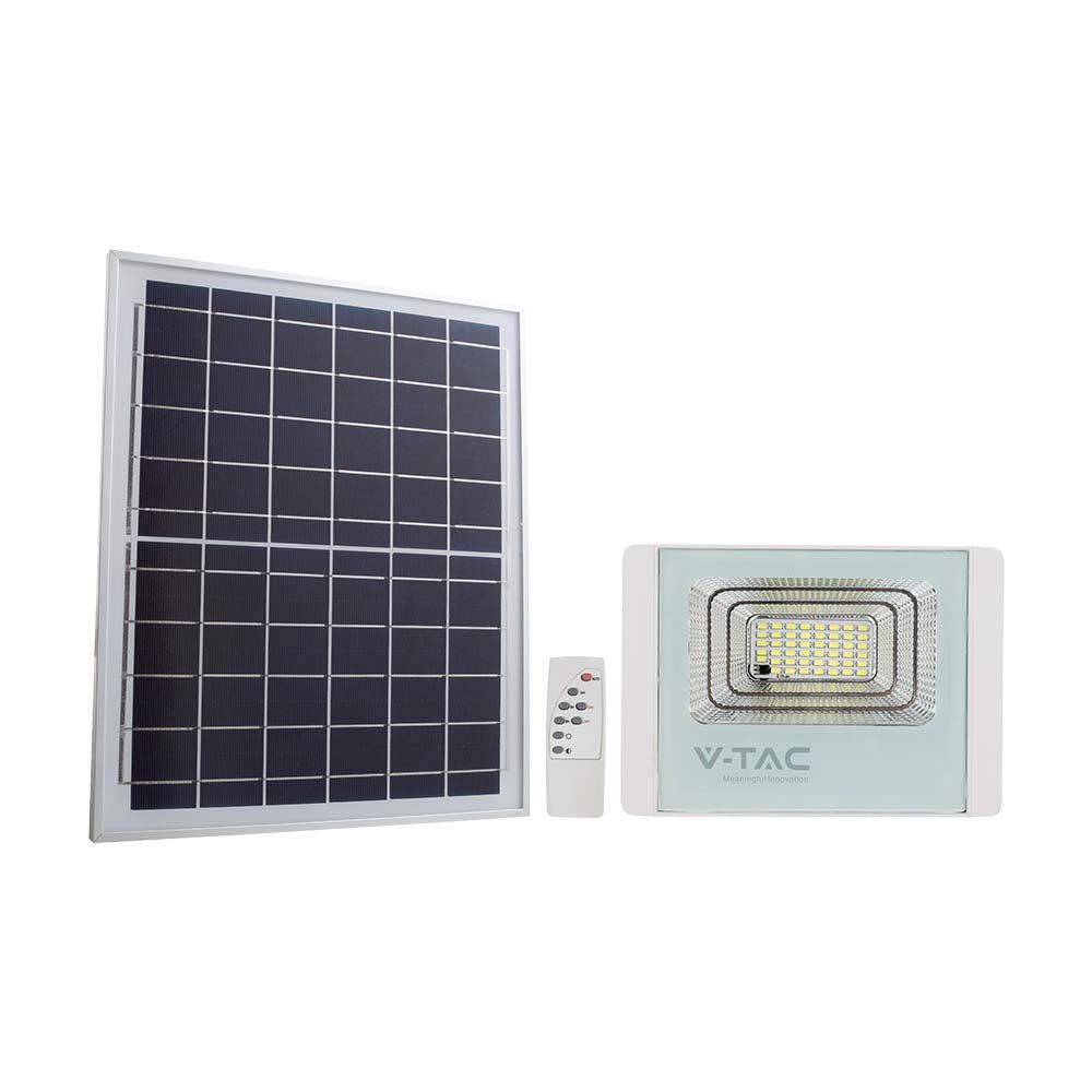 35w Solpanel Led Projektør, 6400k, Hvidt Hus Kulør : Kold fra V-tac