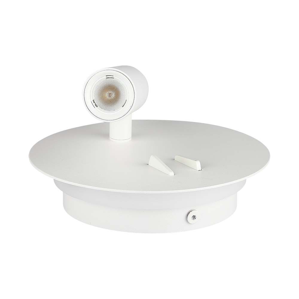 Led Hotel Lampette (væglampe) 3w + 6w 3000k, Hvid Kulør : Varm fra V-tac