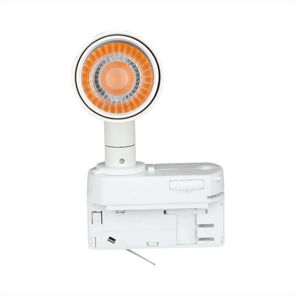 15w Led Skinnespot   Samsung Chip, 3000k, 5 års Garanti, Hvid Hus   Kulør : Varm fra V-tac