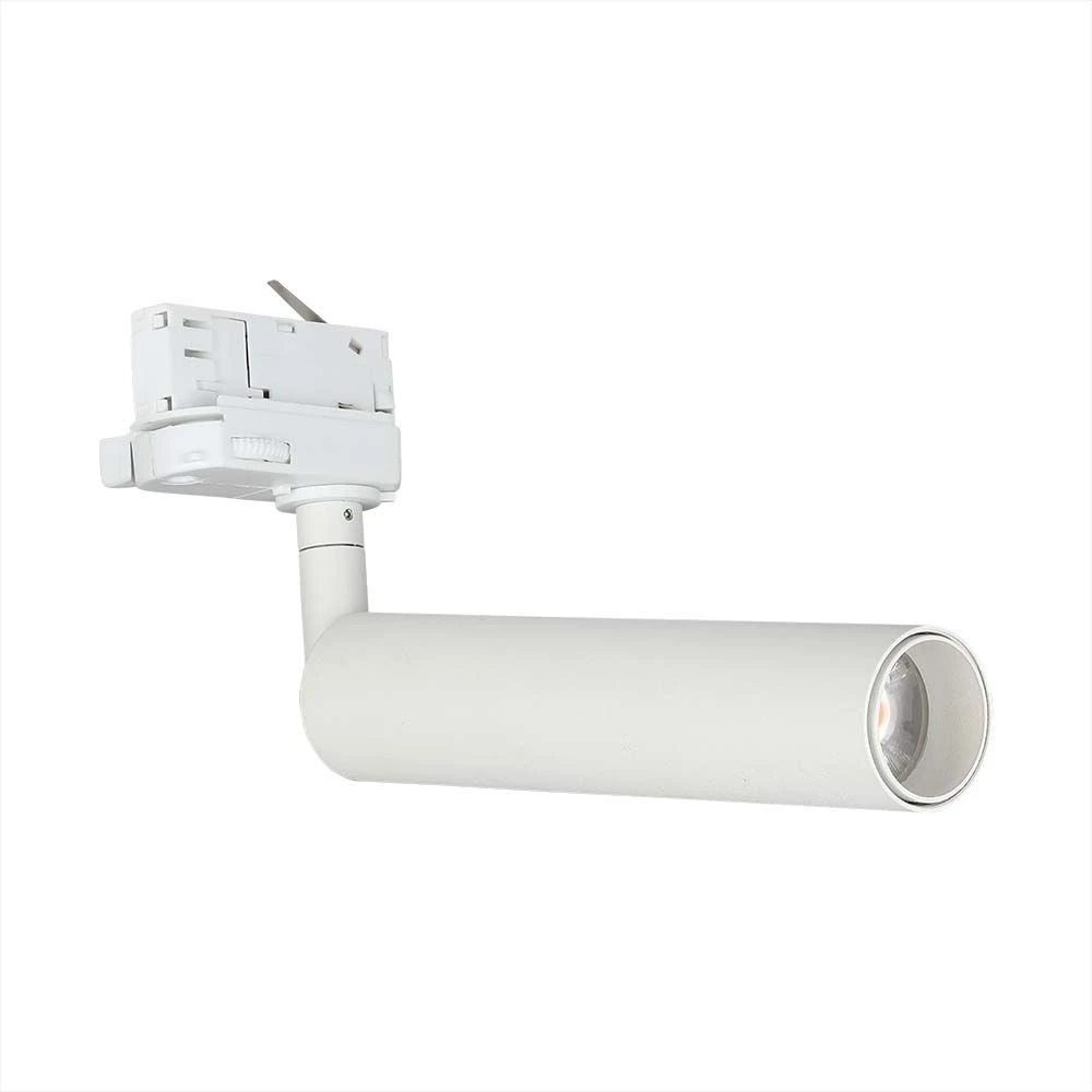 15w Led Skinnespot   Samsung Chip 4000k 5 års Garanti, Hvid Hus   Kulør : Neutral fra V-tac