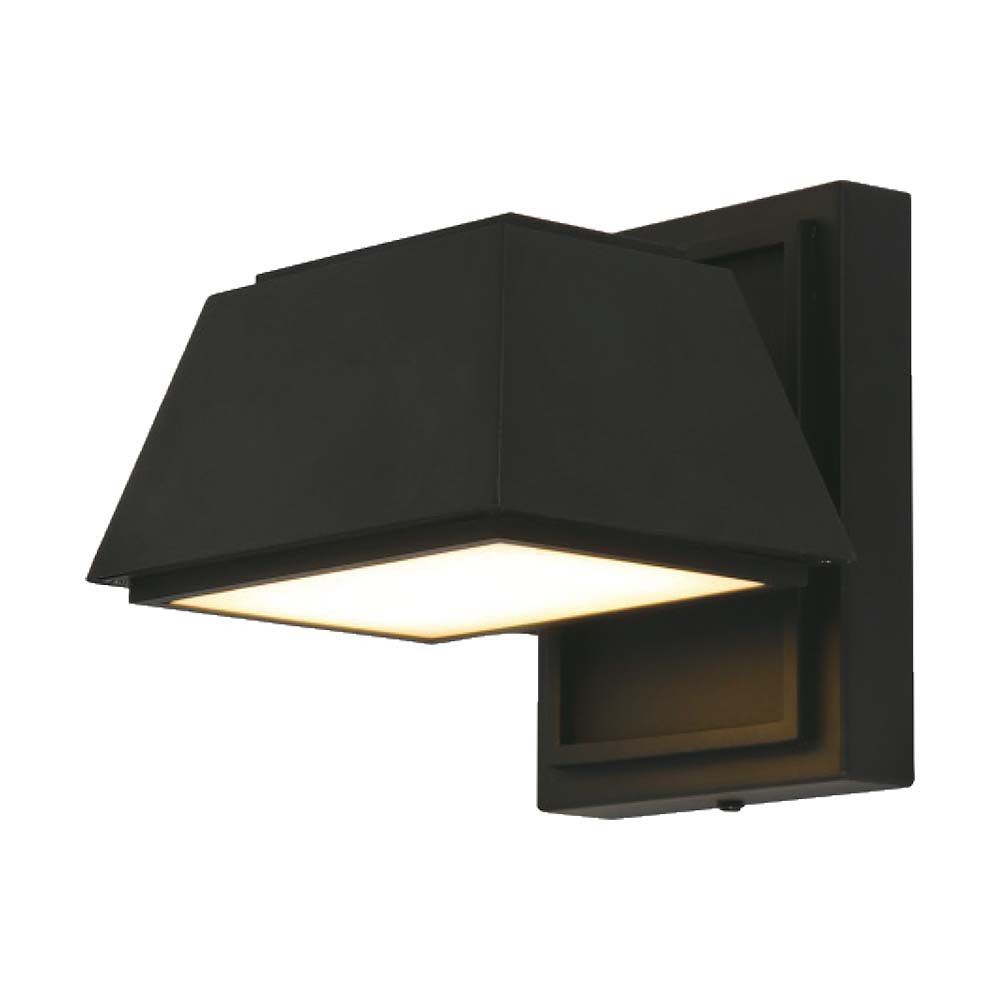 15w Udendørs Væglampe   16x16.5x16.4mm, 3000k, Sort, Ip65   Kulør : Varm fra V-tac
