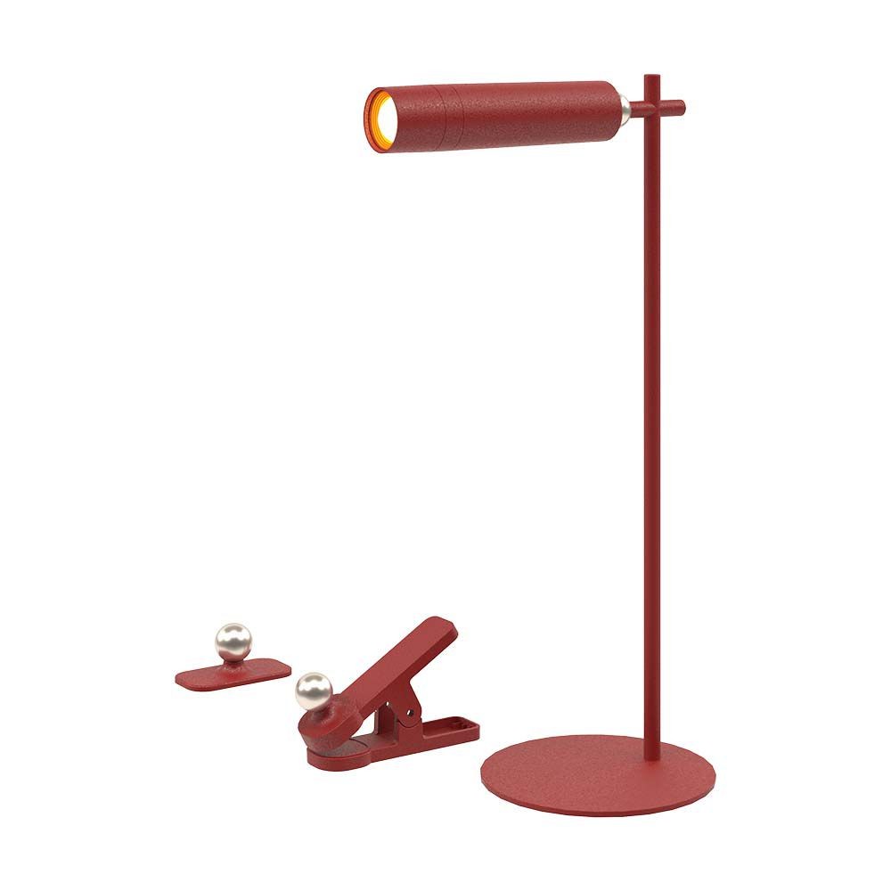 Opladelig 3 I 1 Led Lampe   Magnetisk, Rød, Dæmpbar, Inkl. Fod Og 2 Stk. Monteringsbeslag   Kulør : Neutral fra V-tac